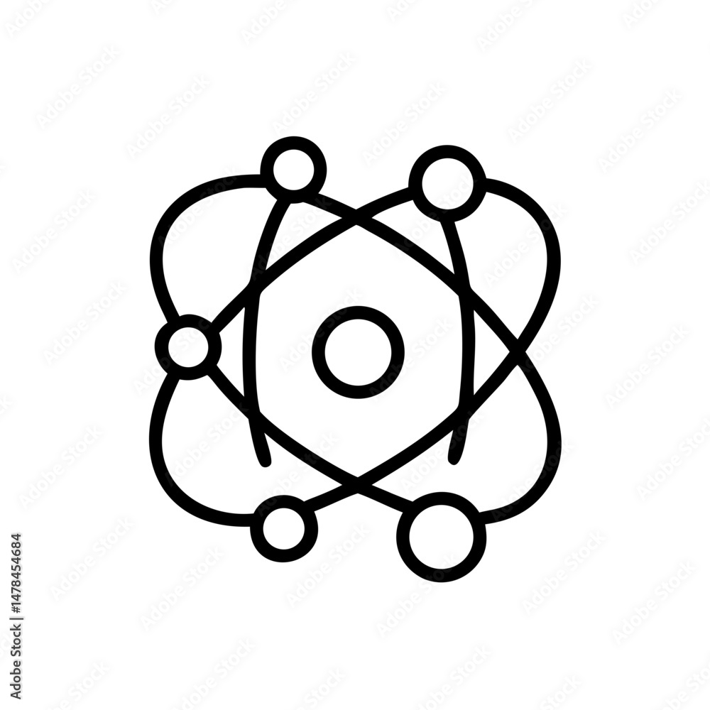 Poster atom symbol on transparent background for web and graphic design