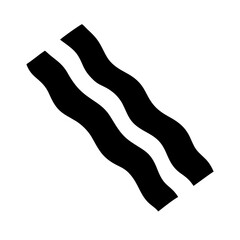 bacon strip silhouette on transparent background for web and graphic design