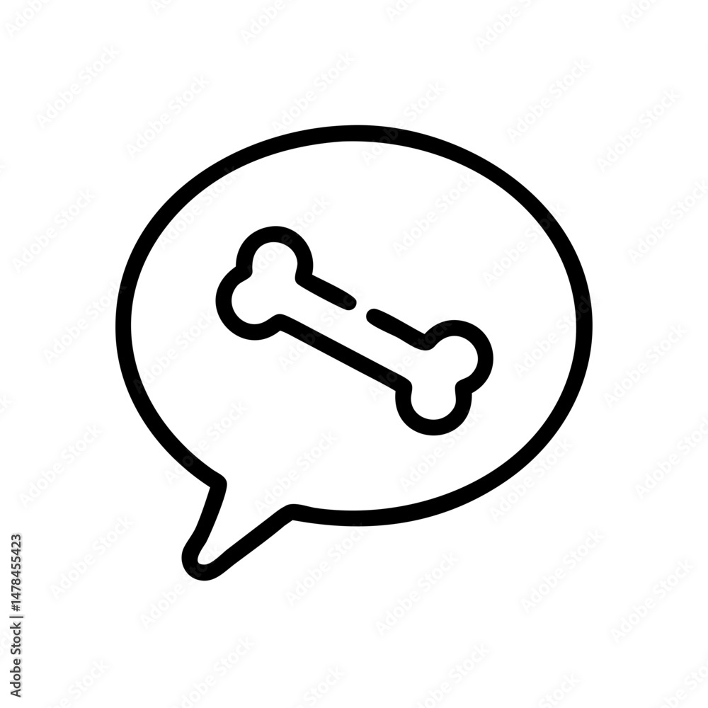 Aufkleber bone in chat bubble on transparent background for web and graphic design