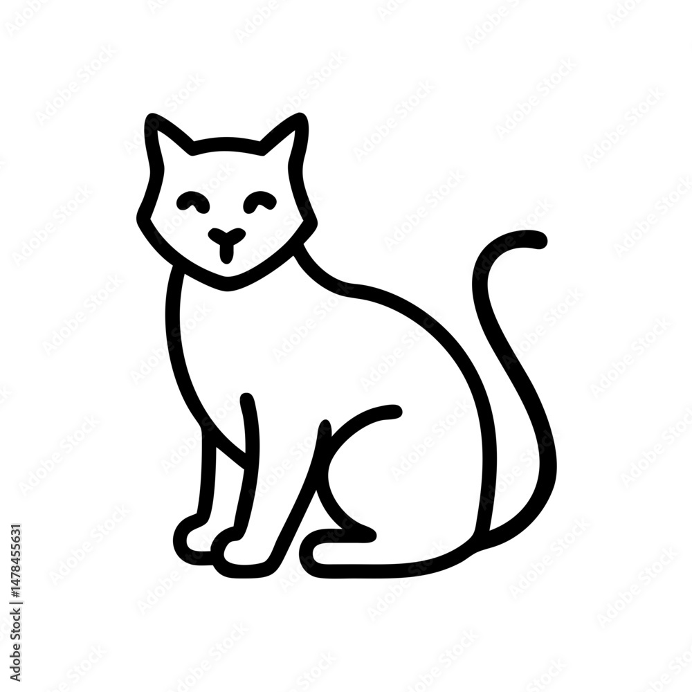 Poster cat on transparent background for web and graphic design