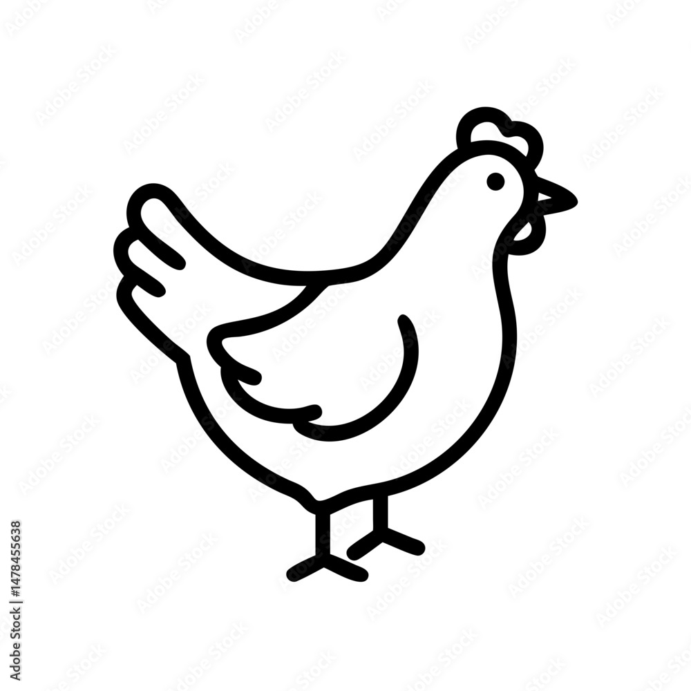 Poster chicken on transparent background for web and graphic design