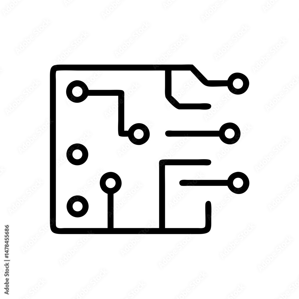 Poster circuit board on transparent background for web and graphic design