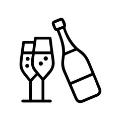 Champagne on transparent background for web and graphic design