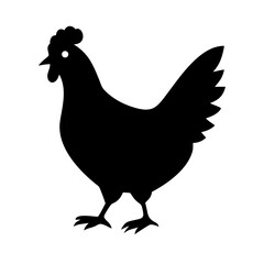 Chicken silhouette on transparent background for web and graphic design
