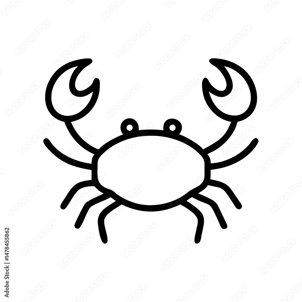 Poster crab on transparent background for web and graphic design
