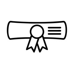 Diploma with ribbon on transparent background for web and graphic design