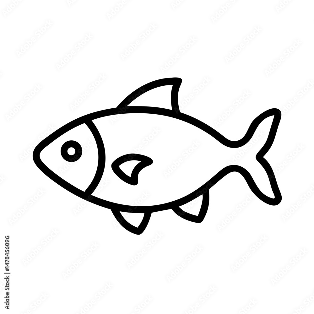 Poster fish on transparent background for web and graphic design