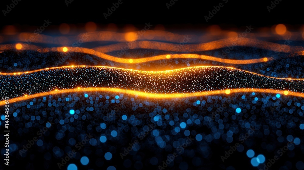 Poster abstract waves with dots
