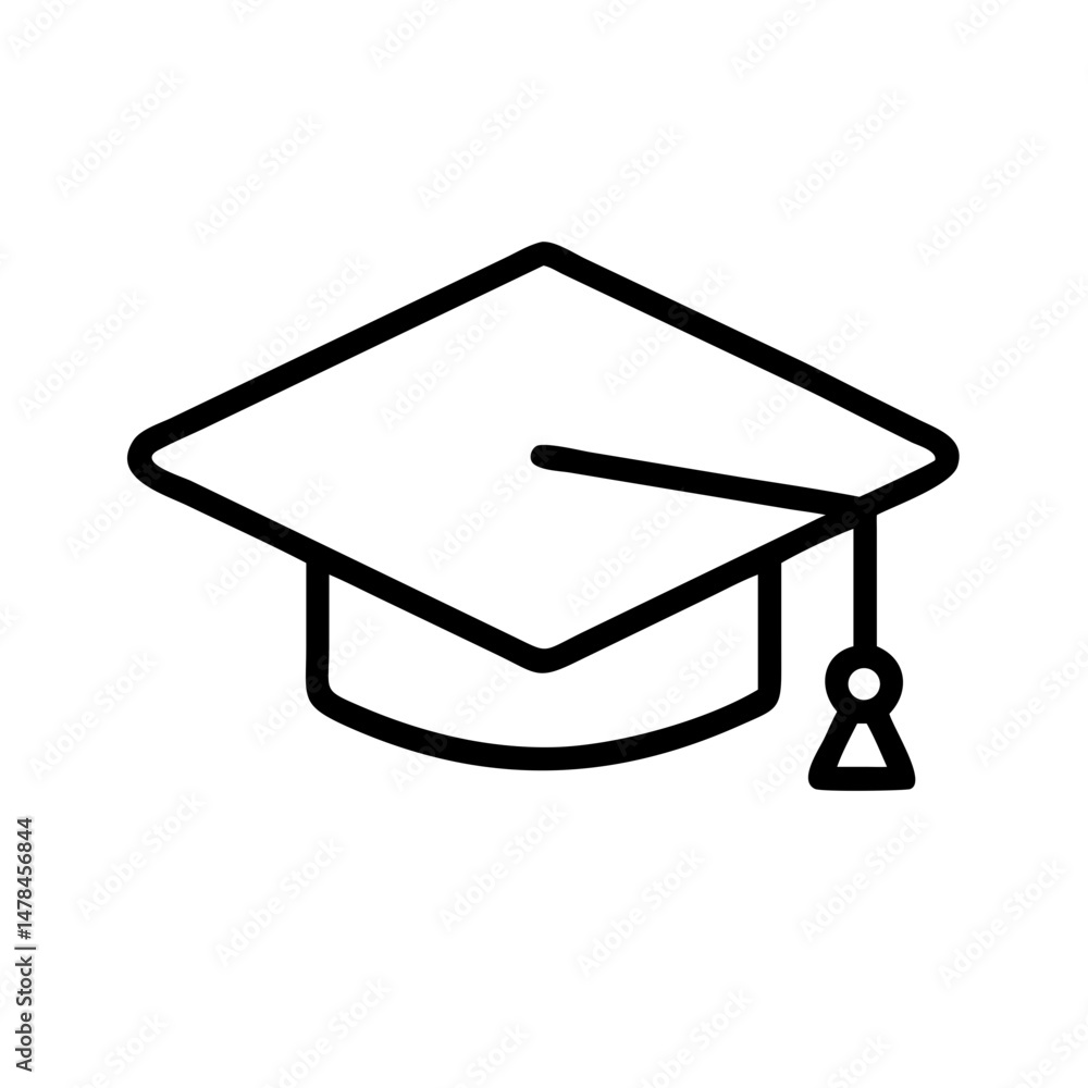 Aufkleber graduation cap variant on transparent background for web and graphic design