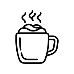 Hot chocolate on transparent background for web and graphic design