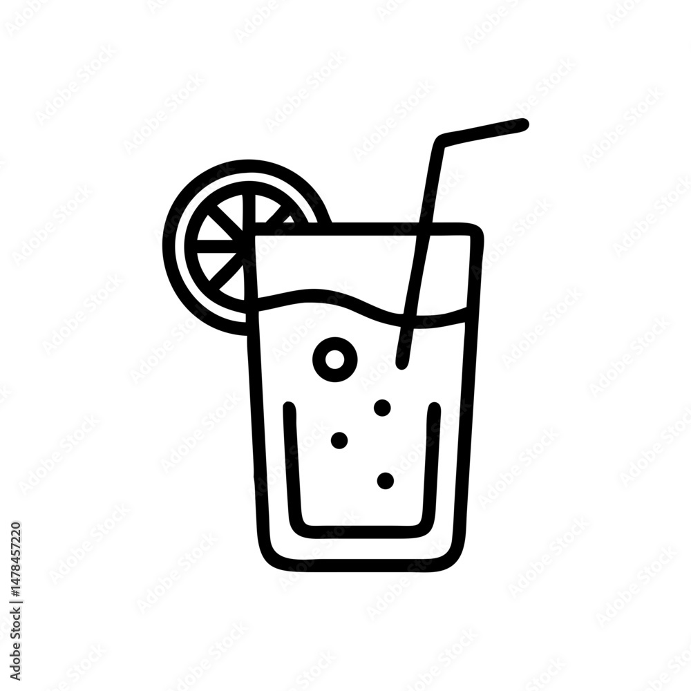 Poster lemonade on transparent background for web and graphic design