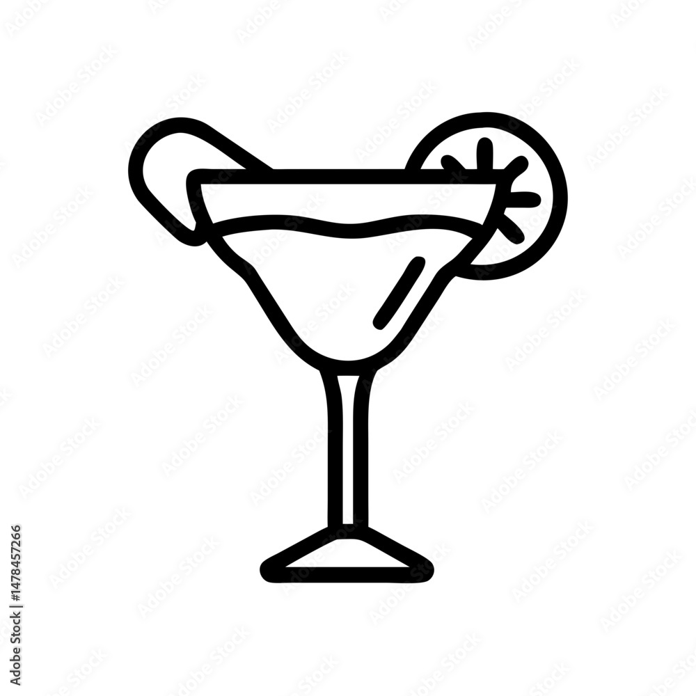 Poster margarita on transparent background for web and graphic design