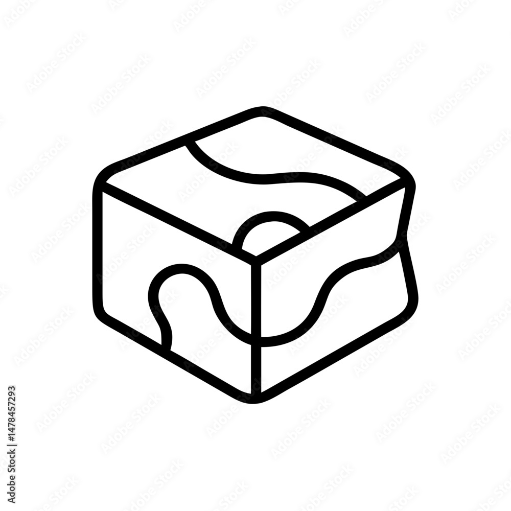 Poster meat cube on transparent background for web and graphic design