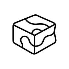 Meat cube on transparent background for web and graphic design