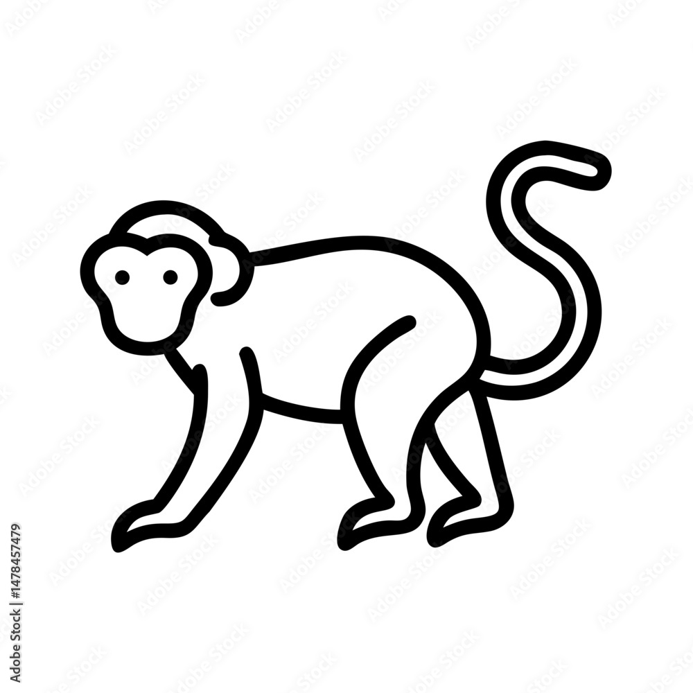 Poster monkey on transparent background for web and graphic design