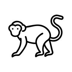 Monkey on transparent background for web and graphic design