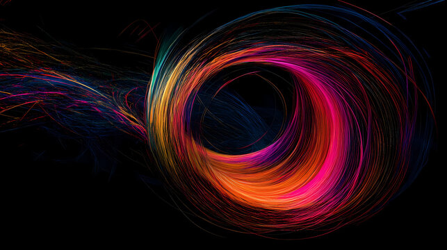 Quantum speed and astral warp with vibrant radiant trails at the event horizon. [Hollow Velocity] | Gravpulse Loop | gravity burst. Illustration