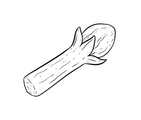 clove digital drawing isolated black and white