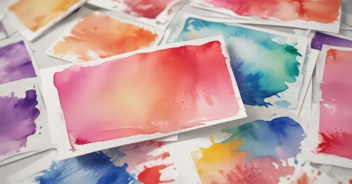 Vibrant watercolor washes, perfect for business cards and flyers ,  soft,  card