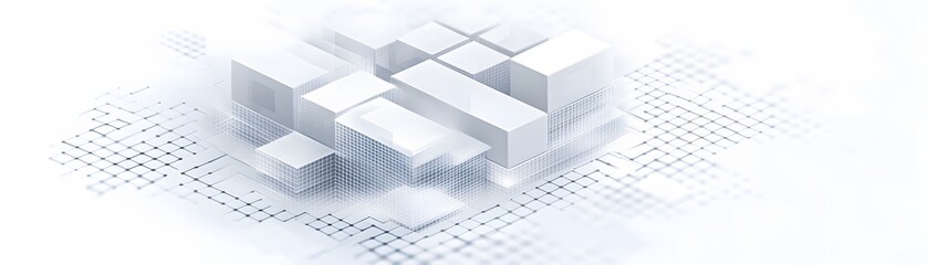 Fototapeta premium Abstract geometric design with layered cubes.