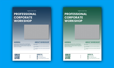 Modern Professional Corporate Workshop Flyer Template – Gradient Background with Agenda Layout
