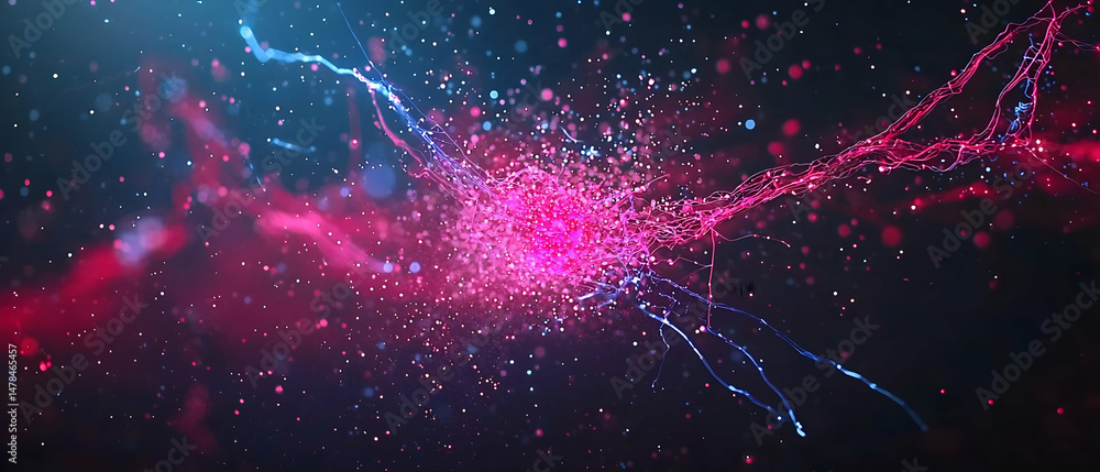 Poster Abstract Colorful Particle Explosion Design
