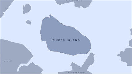 map of rikers island with surrounding lands and nearby islands