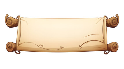 Obraz premium Vintage blank paper scroll for scripts writing. Aged empty parchment for historical documentation or antique message. Old worn-out manuscript with space for text.