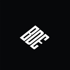 BDE letter logo design on black background.