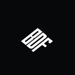 BDF letter logo design on black background.