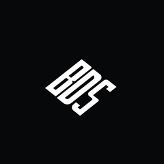 BDS letter logo design on black background.