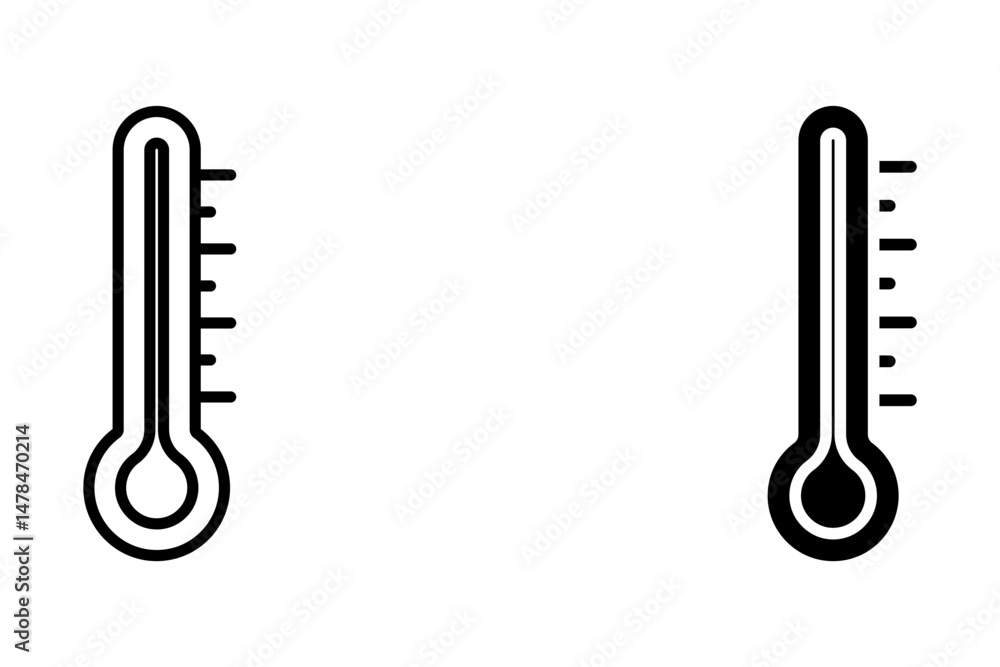 Poster set of temperature icons. temperature scale icon symbol. weather sign. thermometer icon. hot air tem