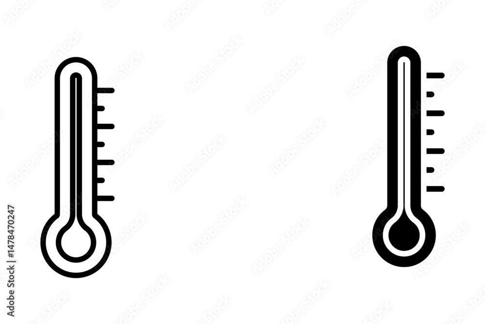 Poster set of temperature icons. temperature scale icon symbol. weather sign. thermometer icon. hot air tem