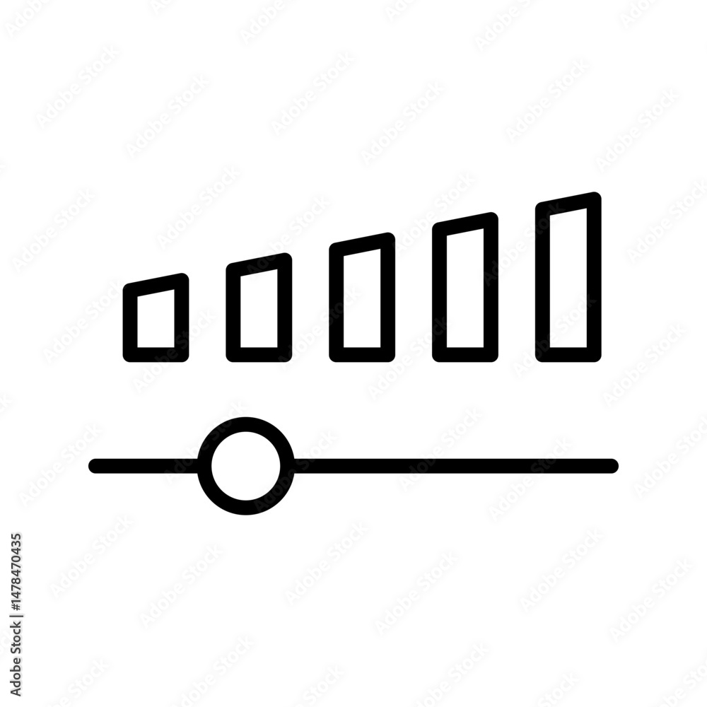 Aufkleber volume increase interface design set in horizontal style for smartphone and other devices in black c