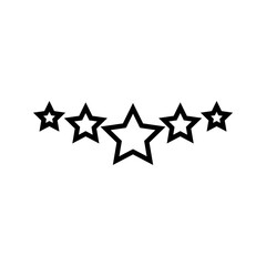 five star rating. level stars - best and top black concept abstract vector illustration