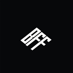 BFF letter logo design on black background.
