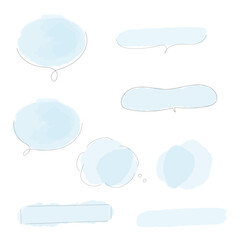 水色の爽やかな水彩ふきだし