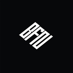 BFN letter logo design on black background.