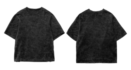 Mockup Black t-shirt  Realistic appearance with high detail, perfect for presenting screen print designs, clothing brand visuals, or fashion product promotions. Isolated transparent background allows 