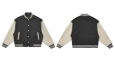 Varsity Jacket Mockup with Casual Color Combo, Realistic varsity jacket mockup featuring a casual...