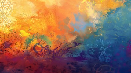 Vibrant Abstract Painting With Blended Colors And Textured Brushstrokes