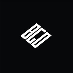 BGO letter logo design on black background.