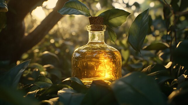 Golden elixir amidst foliage