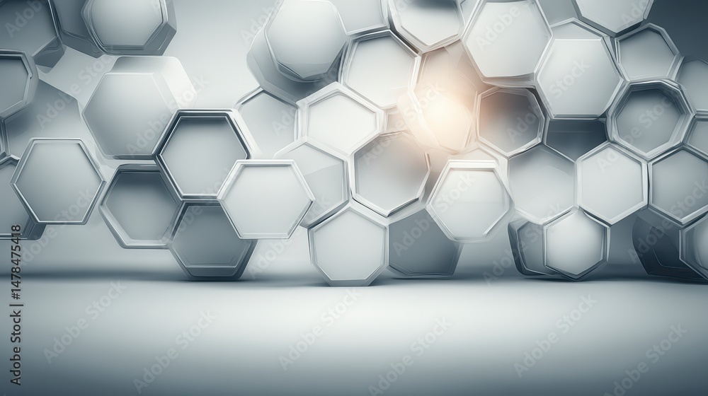Poster abstract hexagon pattern geometric background technology science medical design