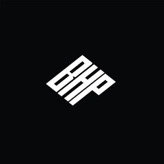 BHP letter logo design on black background.
