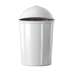 White Plastic Waste Bin with Lid - Modern and