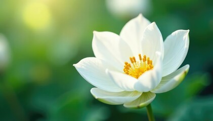 Close-up of pristine white petals, soft focus, white, glowing, blossom