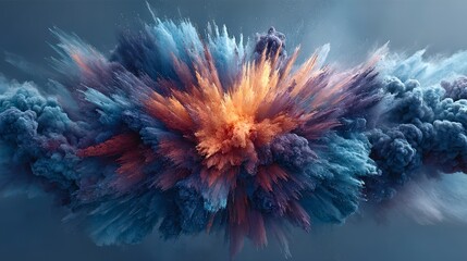 Vibrant Color Explosion  Abstract Art  Smoke  Power  Energy  Background