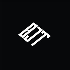 BJT letter logo design on black background.