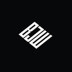 BJW letter logo design on black background.